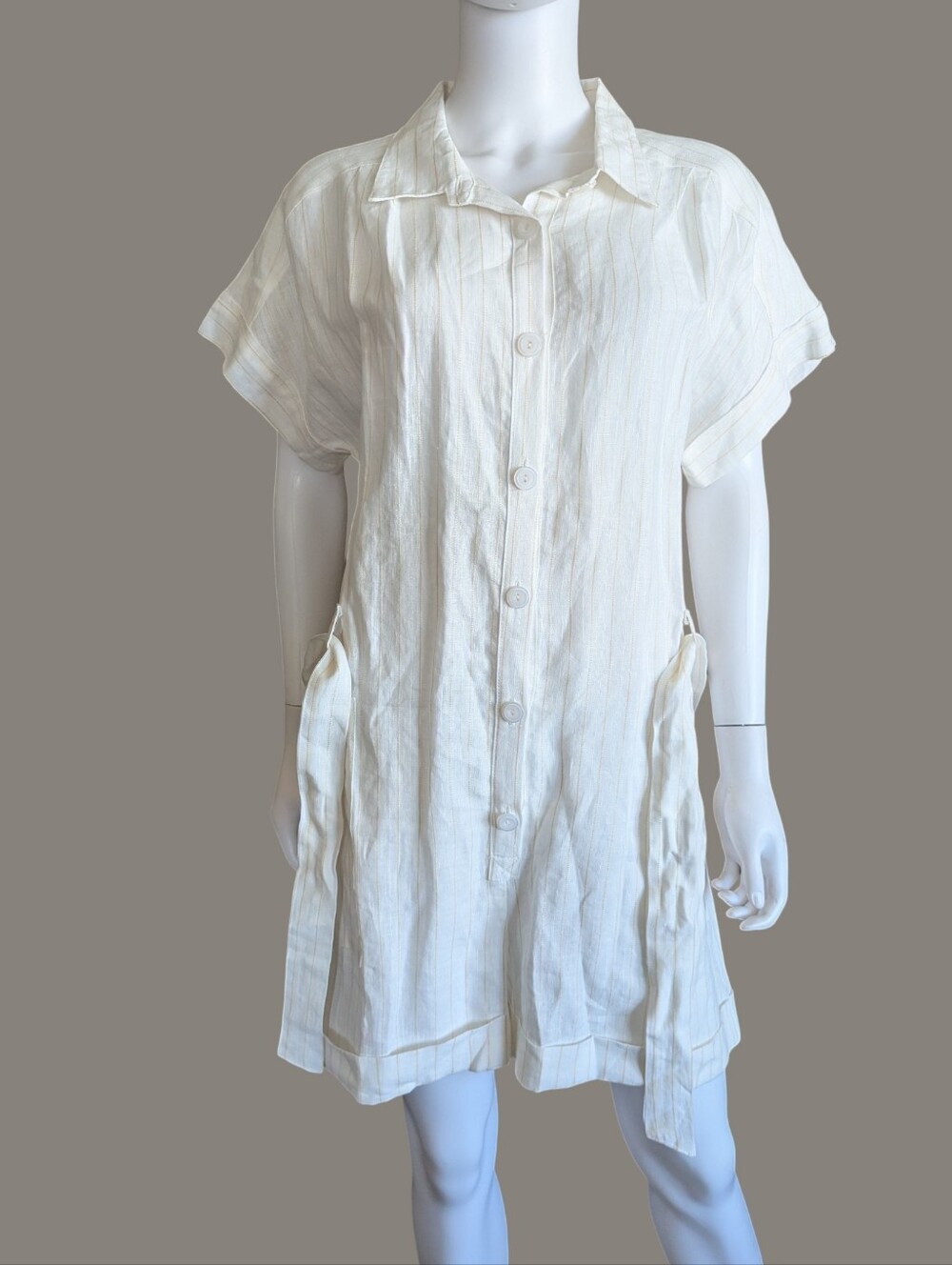 Everyday Ritual Gemma Romper in Casablanca Linen Jumpsuit - Picture 8 of 13